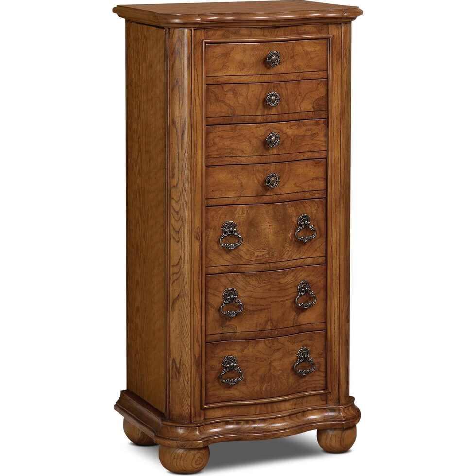 darla light brown jewelry armoire   