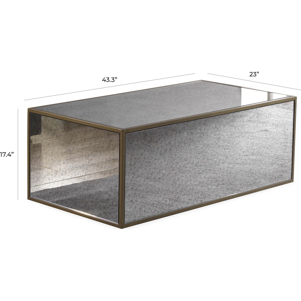 darren mirrored coffee table   