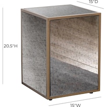 darren mirrored end table   