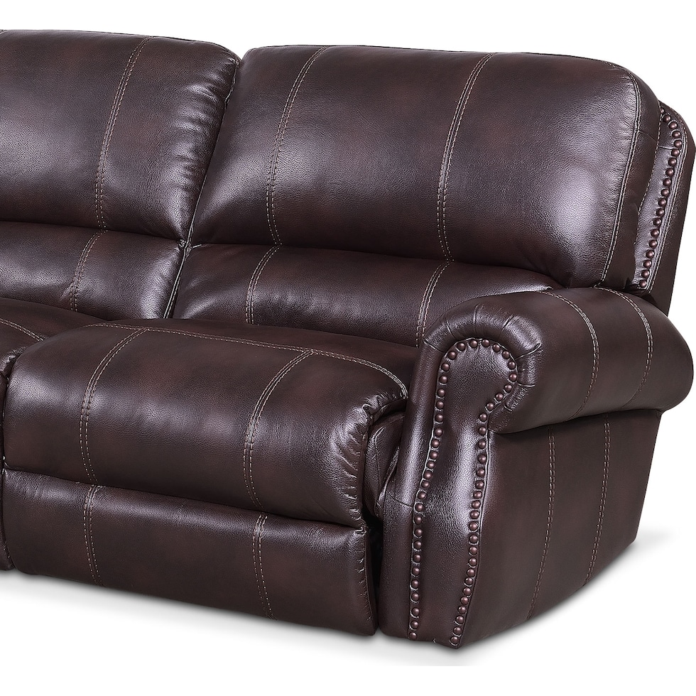 dartmouth burgundy dark brown  pc power reclining sectional   