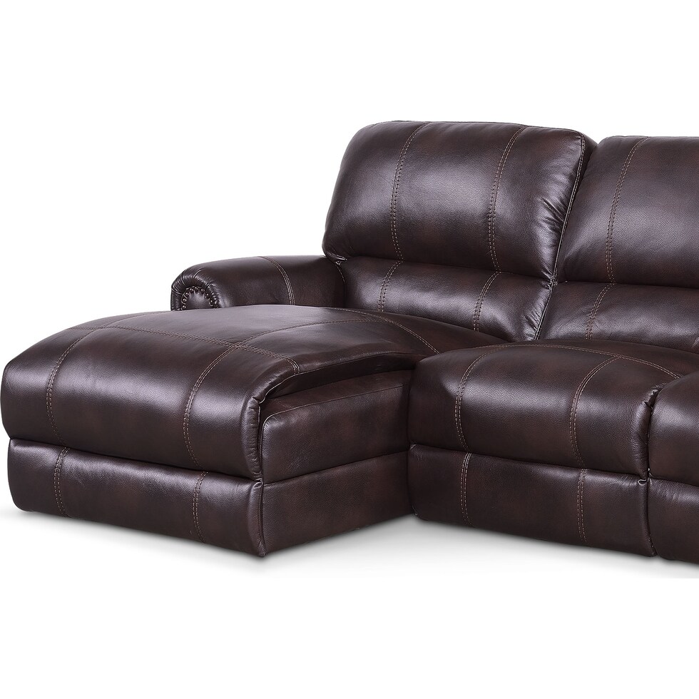 dartmouth burgundy dark brown  pc power reclining sectional   