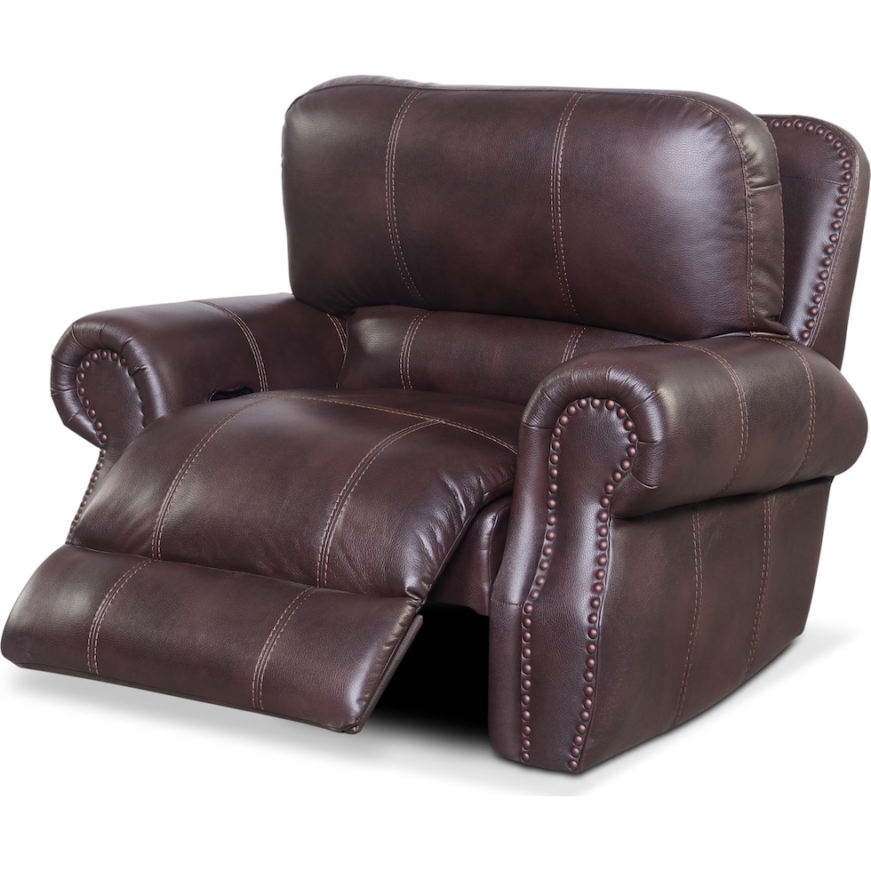 dartmouth burgundy dark brown power recliner   