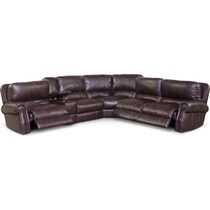 dartmouth burgundy dark brown power reclining sectional   