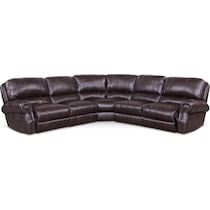 dartmouth burgundy dark brown power reclining sectional   