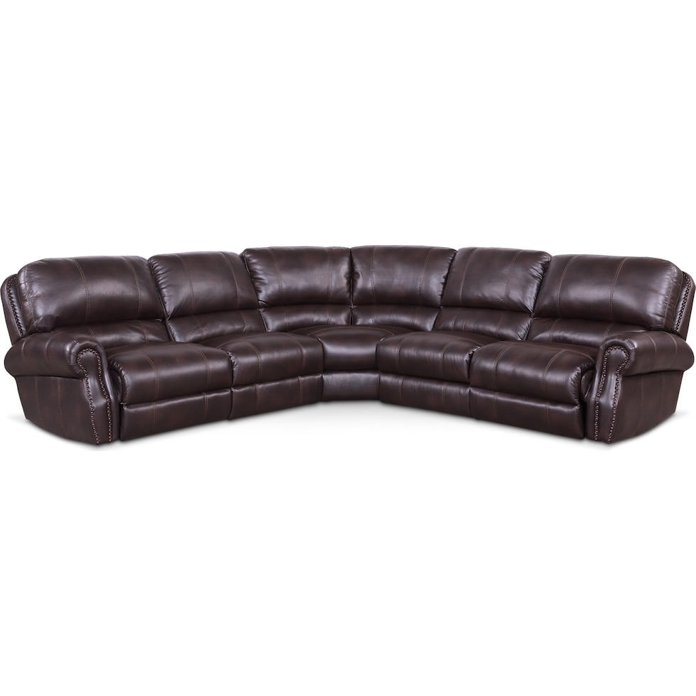 dartmouth burgundy dark brown power reclining sectional   