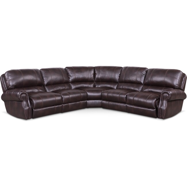 Living Room Furniture - Dartmouth 5-Piece Dual-Power Reclining Sectional with 3 Reclining Seats
