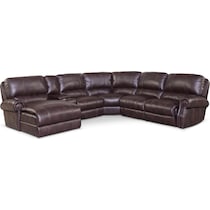 dartmouth burgundy dark brown power reclining sectional   