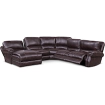 dartmouth burgundy dark brown power reclining sectional   