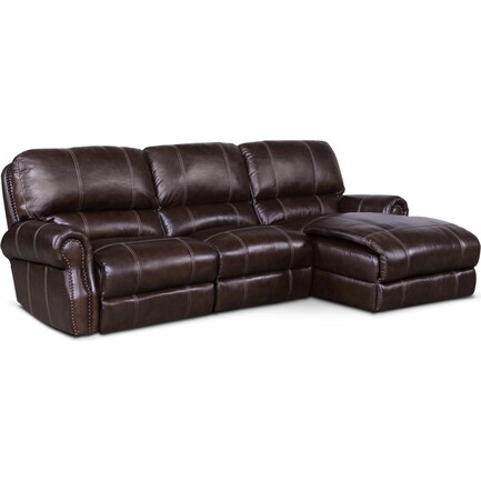 Dartmouth 3-Piece Power Reclining Sectional with Right-Facing Chaise - Chocolate