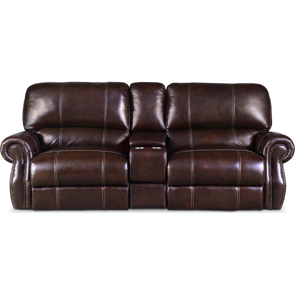 dartmouth chocolate dark brown  pc power reclining sofa   