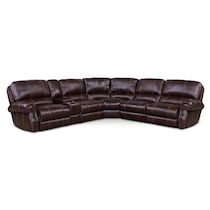dartmouth chocolate dark brown  pc power reclining sectional   