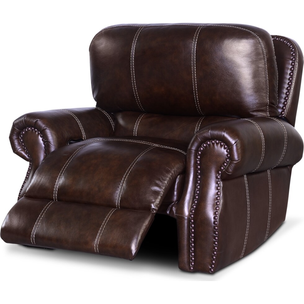 dartmouth chocolate dark brown power recliner   