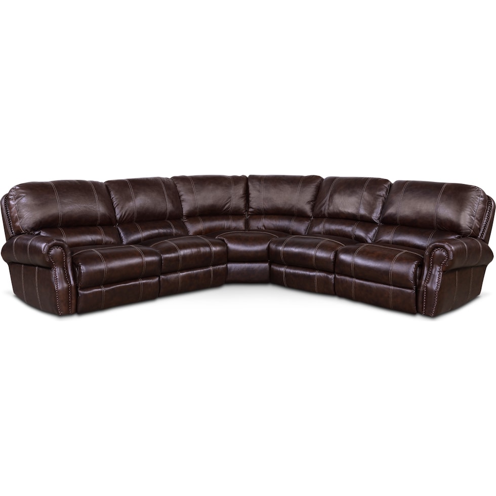 dartmouth chocolate dark brown power reclining sectional   