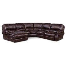 dartmouth chocolate dark brown power reclining sectional   