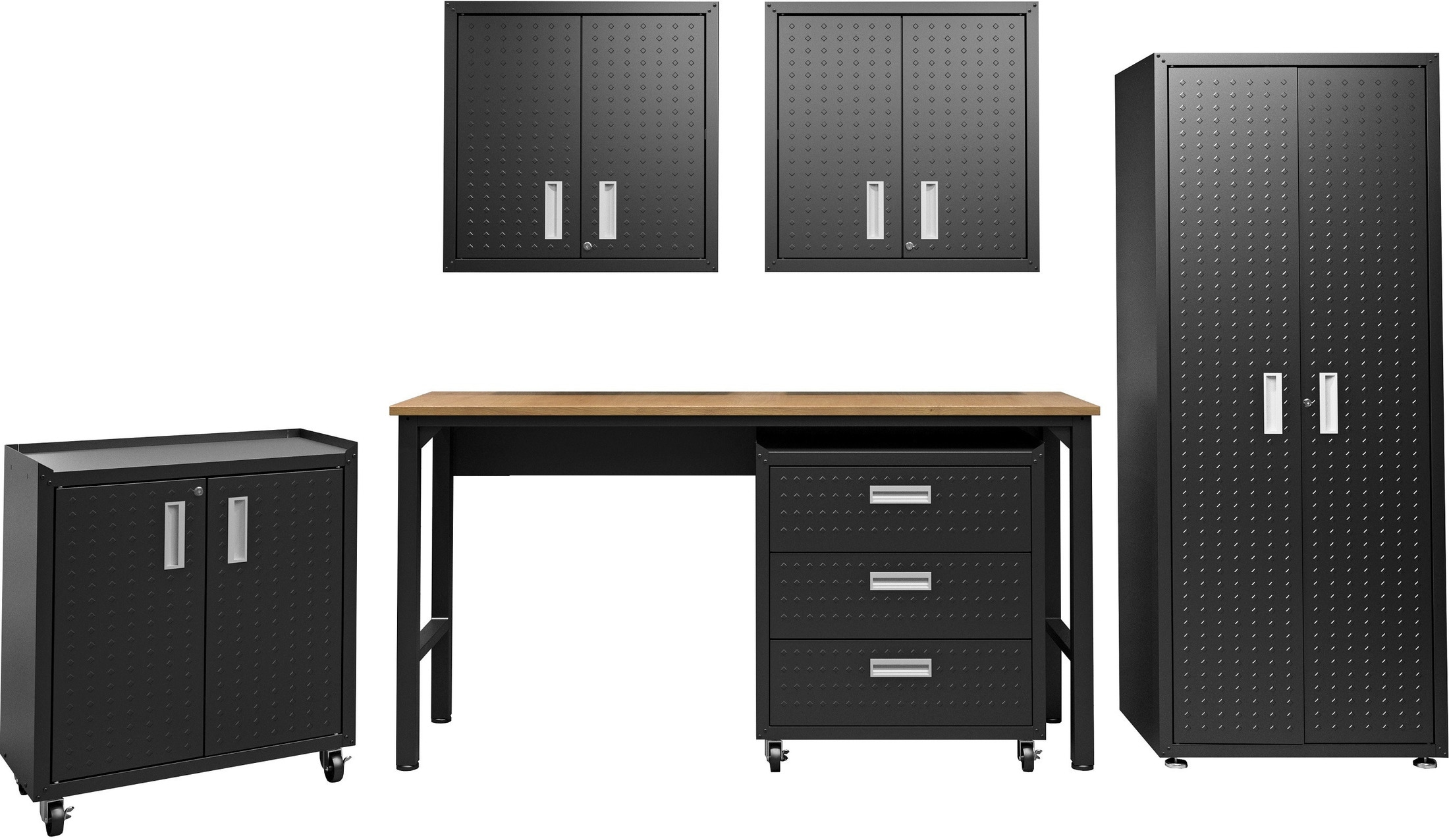 Davenport 6-Piece Garage Storage Set - Charcoal | Value City Furniture