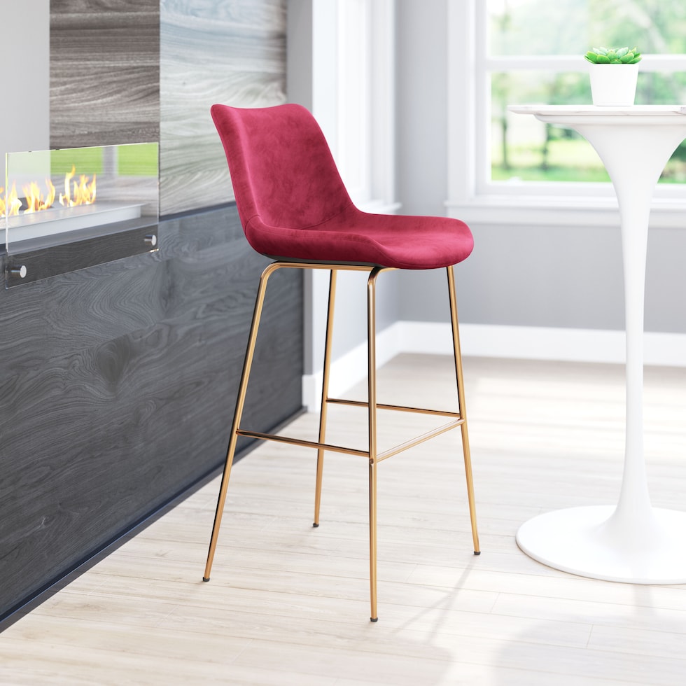 david red gold bar stool   
