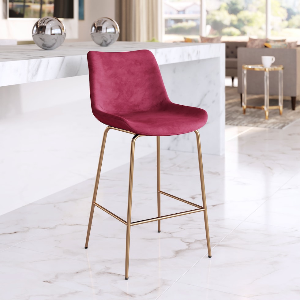 david red gold counter height stool   