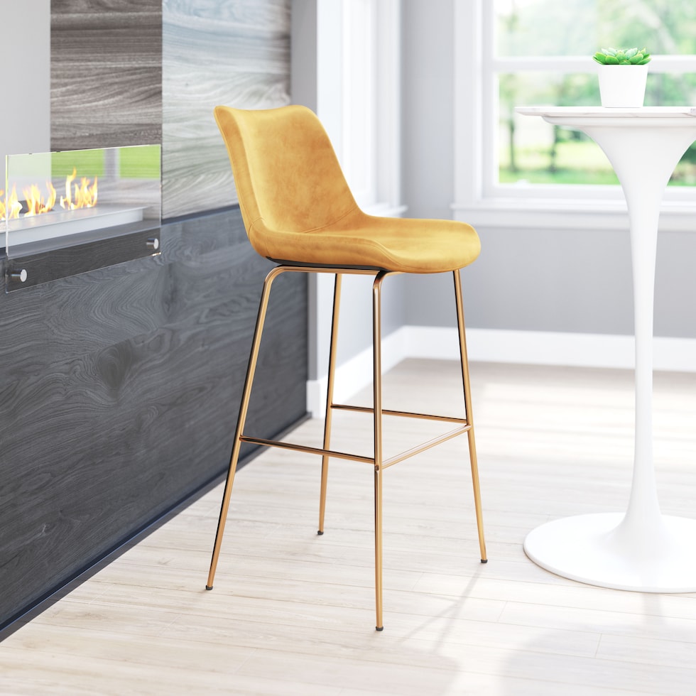 david yellow gold bar stool   