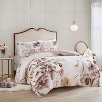 davina pink full queen bedding set   
