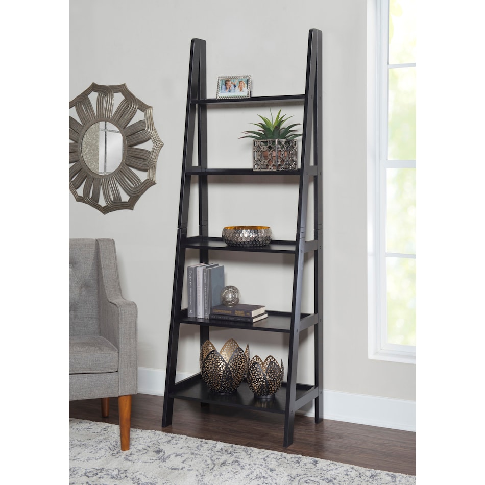 davis black bookcase   