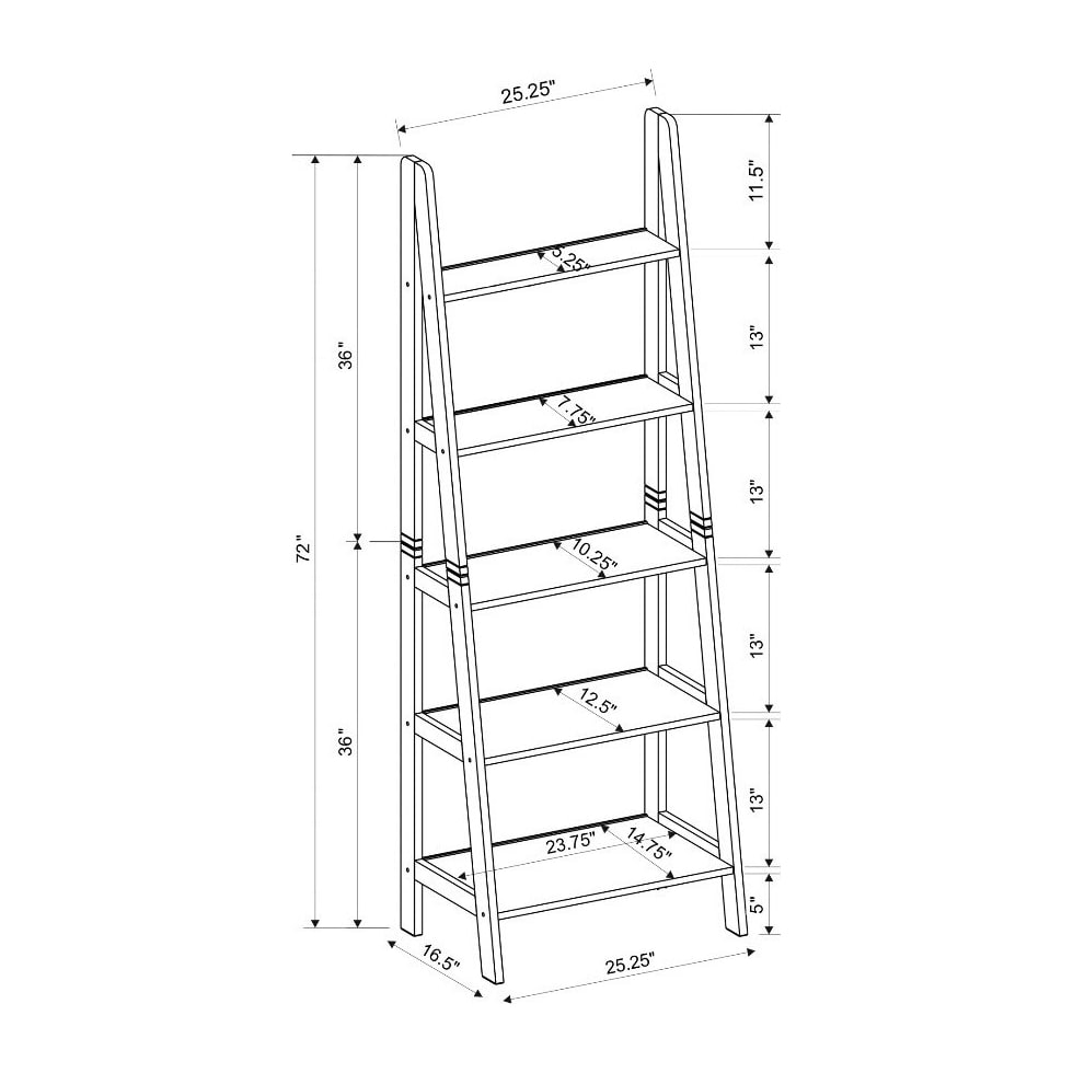 davis black bookcase   