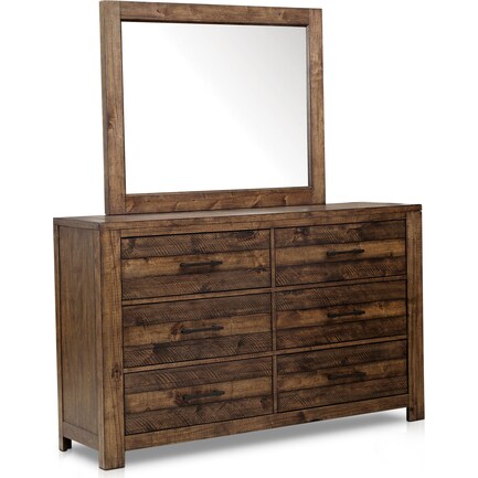 Dawson Dresser and Mirror - Nutmeg