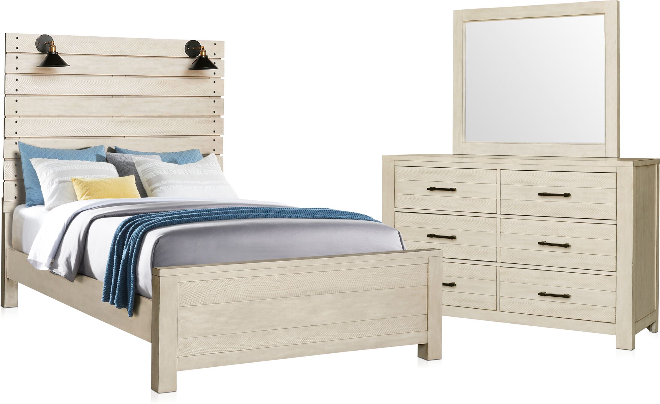 Dawson 5 Piece Panel Bedroom Set With Dresser And Mirror Value City Furniture