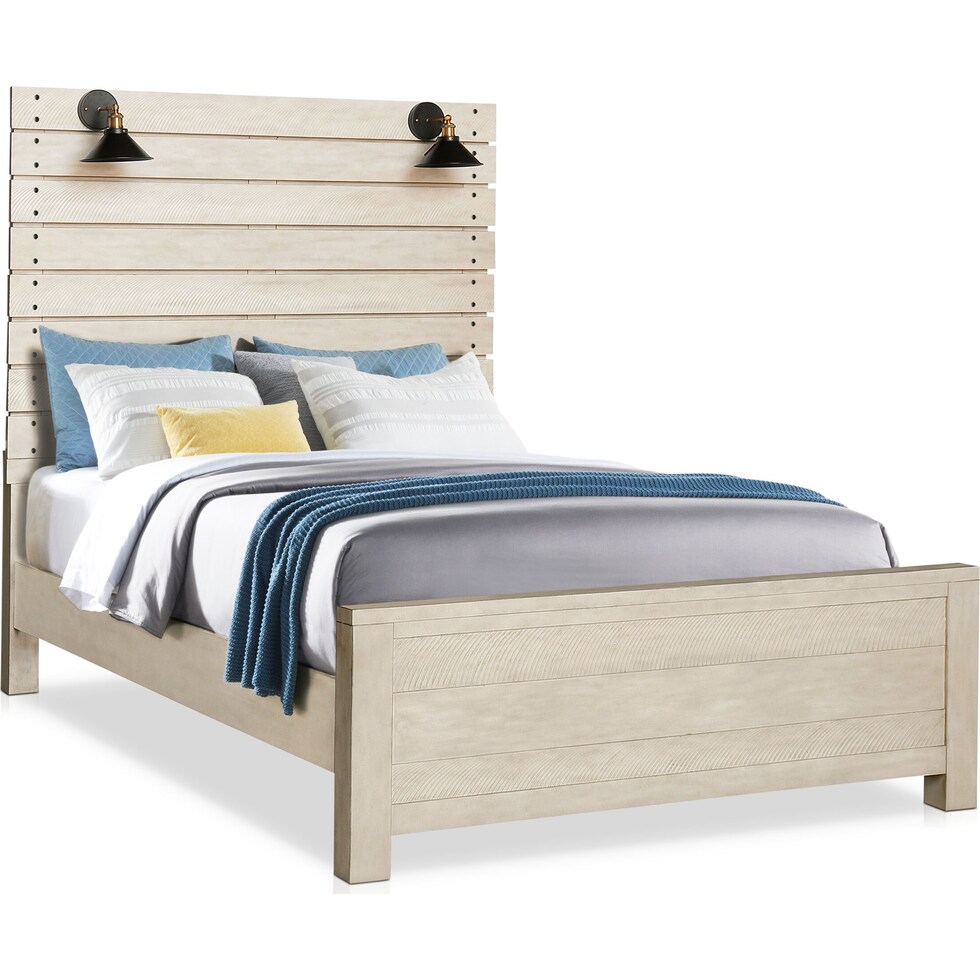 dawson white queen bed   