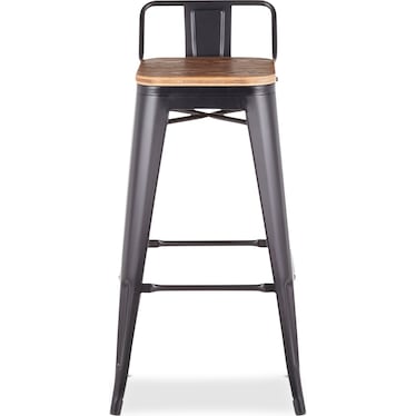 Dax Set of 2 Low Back Bar Stools - Black