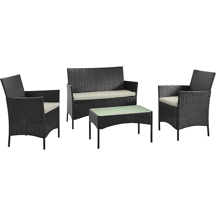Daytona Outdoor Loveseat, Set of 2 Chairs and Coffee Table