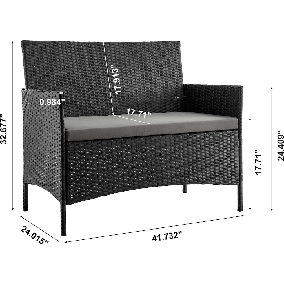 daytona gray outdoor loveseat set   