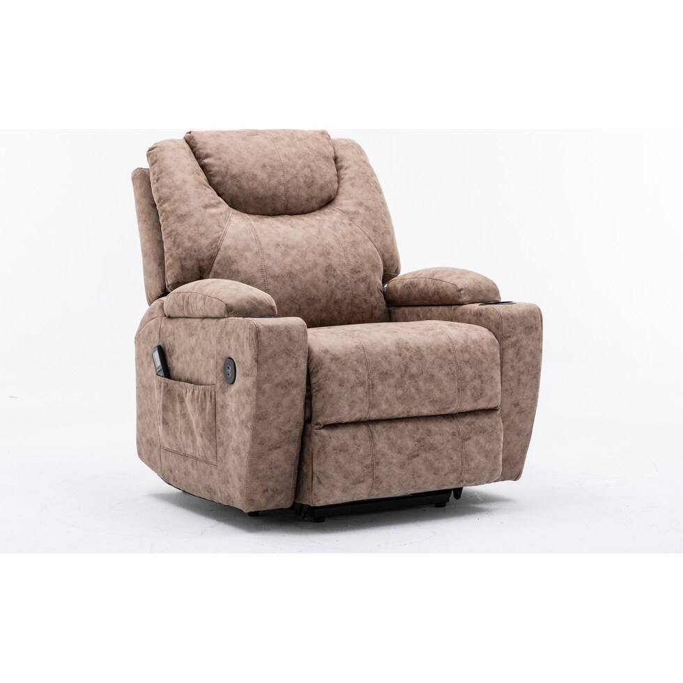 deans light brown power lift recliner   