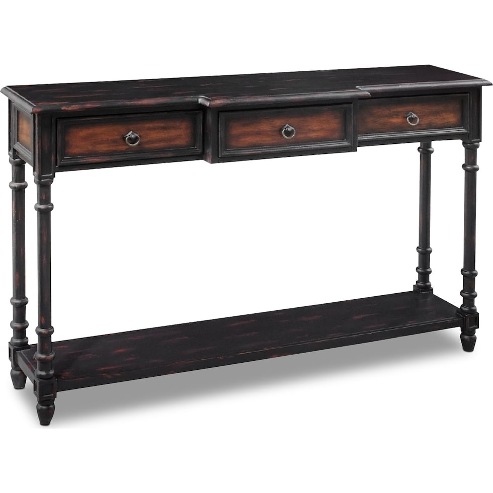 dearborn dark brown console table   