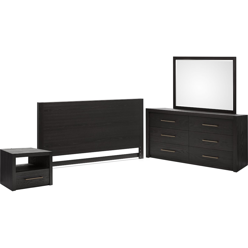 decker dark brown  pc king bedroom   