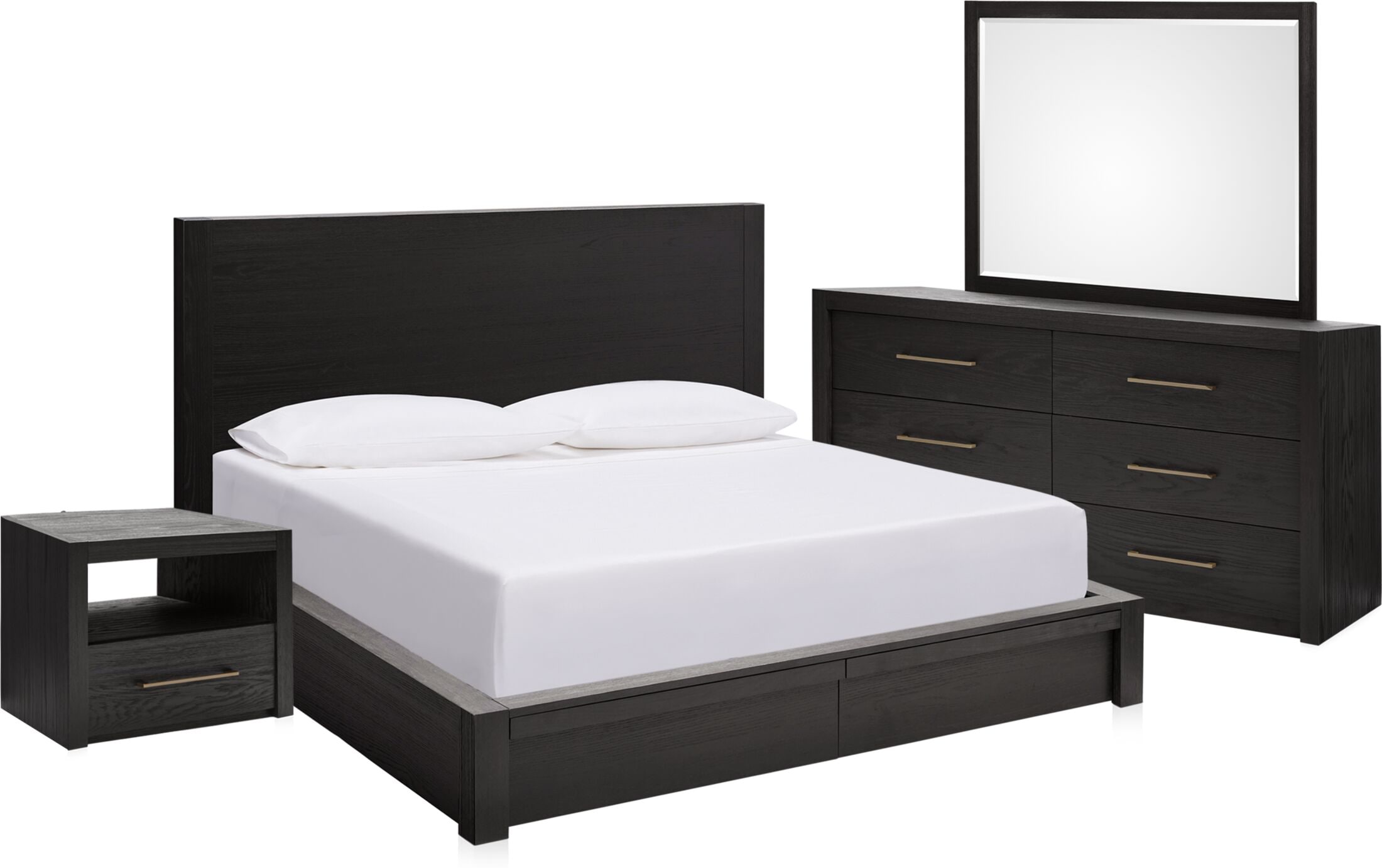 black and white queen bedroom set