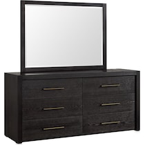 decker dark brown dresser & mirror   