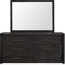 decker dark brown dresser & mirror   