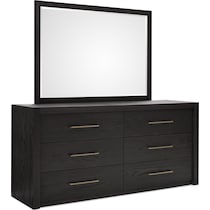 decker dark brown dresser and mirror   