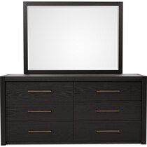 decker dark brown dresser and mirror   