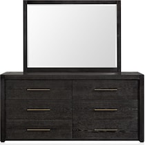 decker dark brown dresser and mirror   