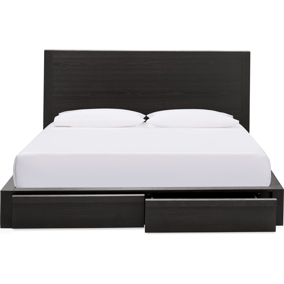 decker dark brown king bed   