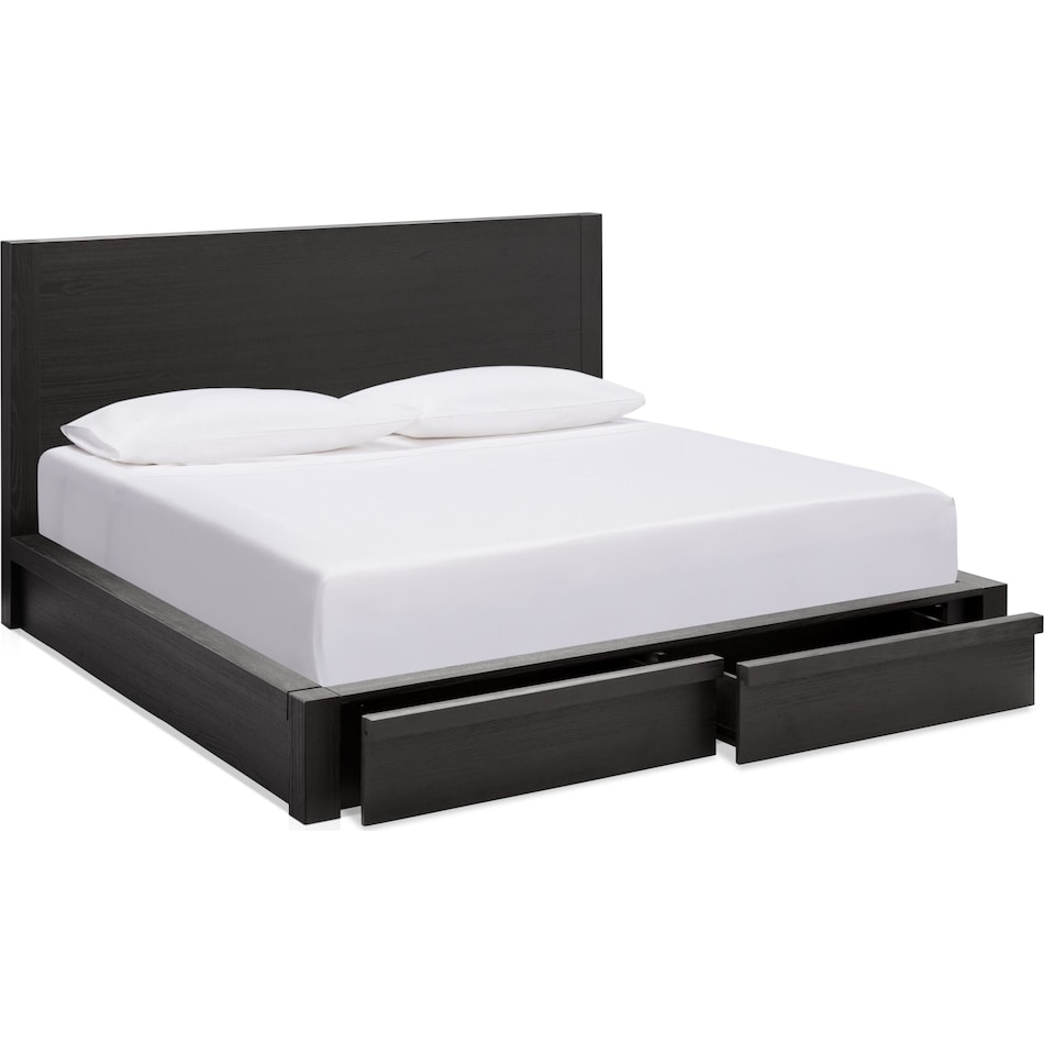 decker dark brown queen bed   