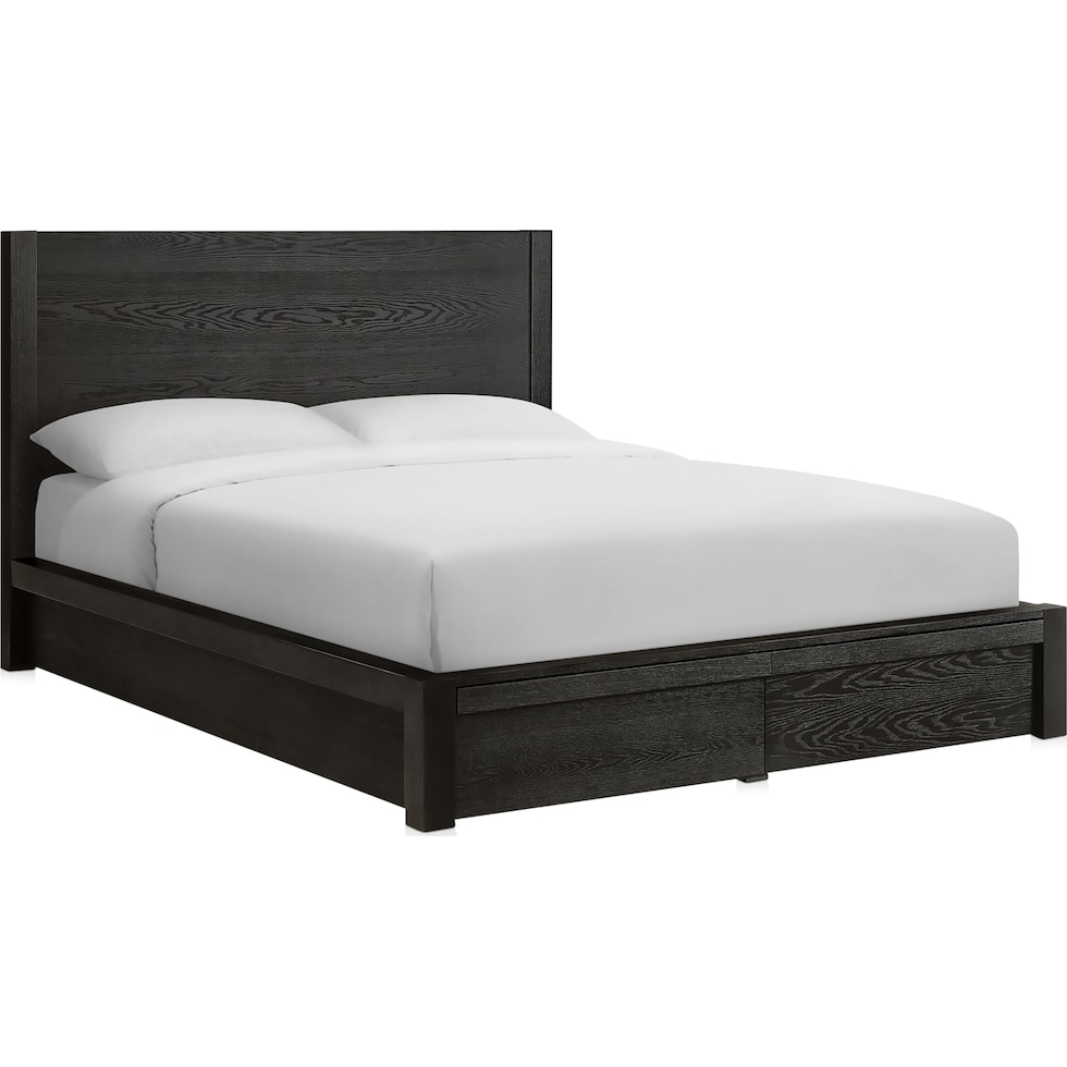 decker dark brown queen bed   