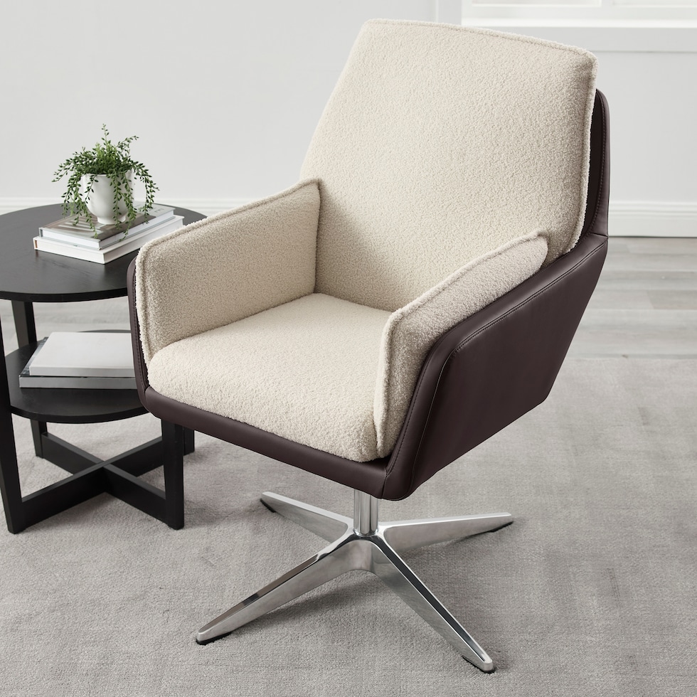 decter natural and brown accent chair   