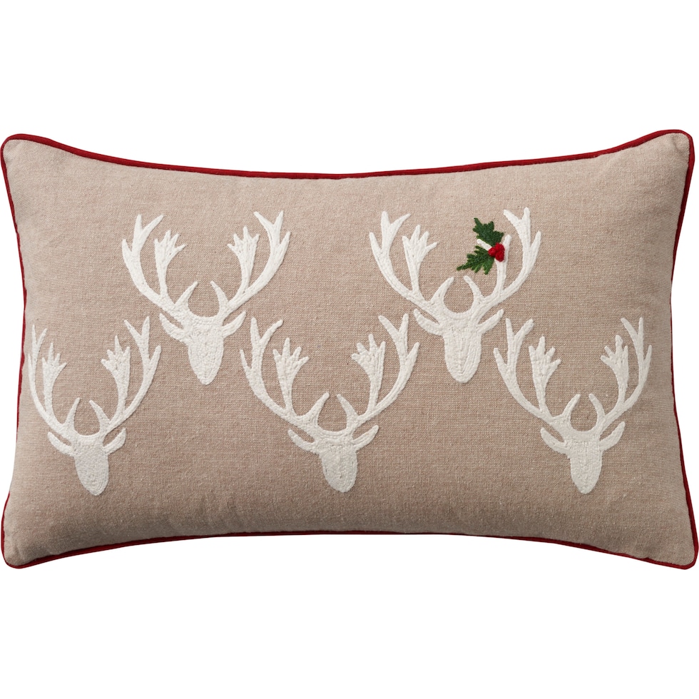 deer neutral accent pillow   