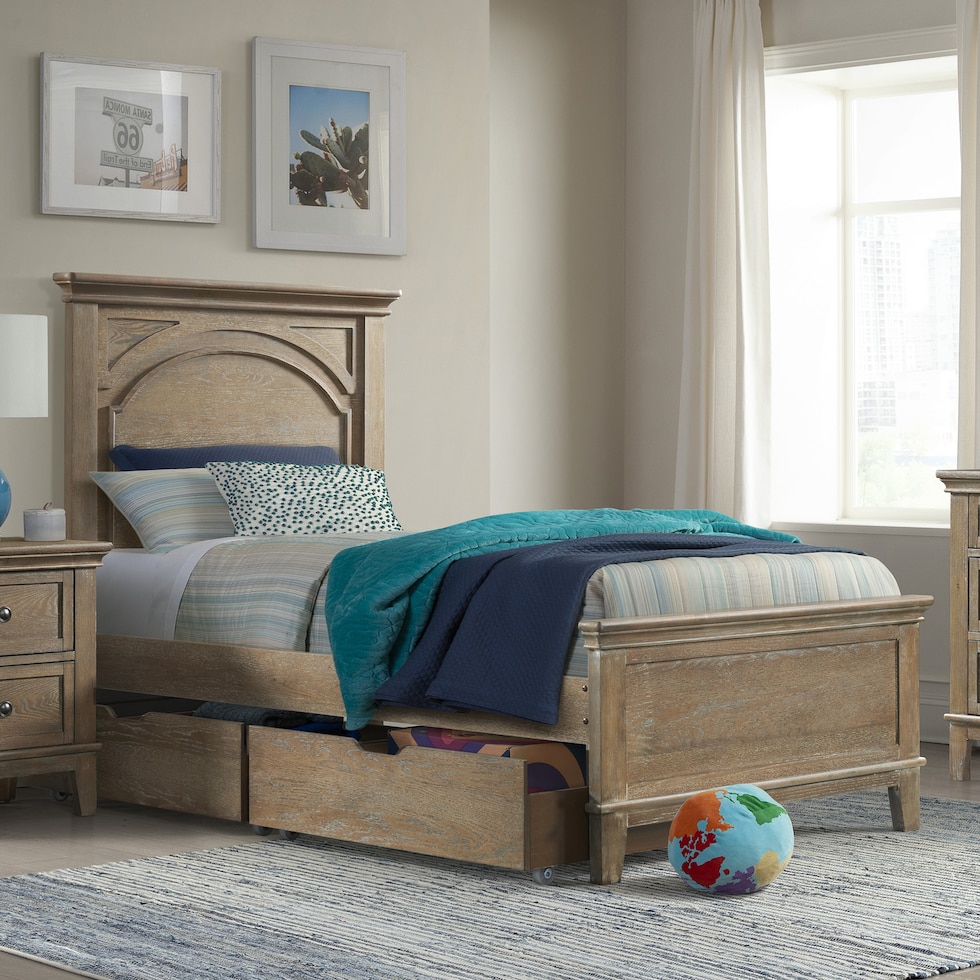 deilia dark brown twin bed   