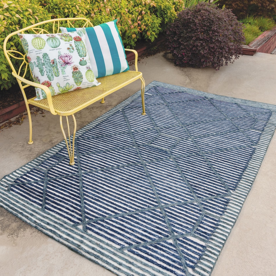 deja blue outdoor area rug   