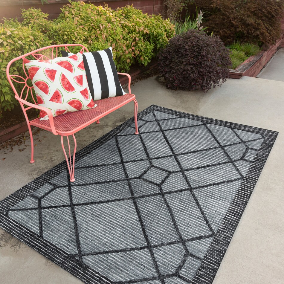 Deja Indoor/Outdoor Area Rug Gray Value City Furniture