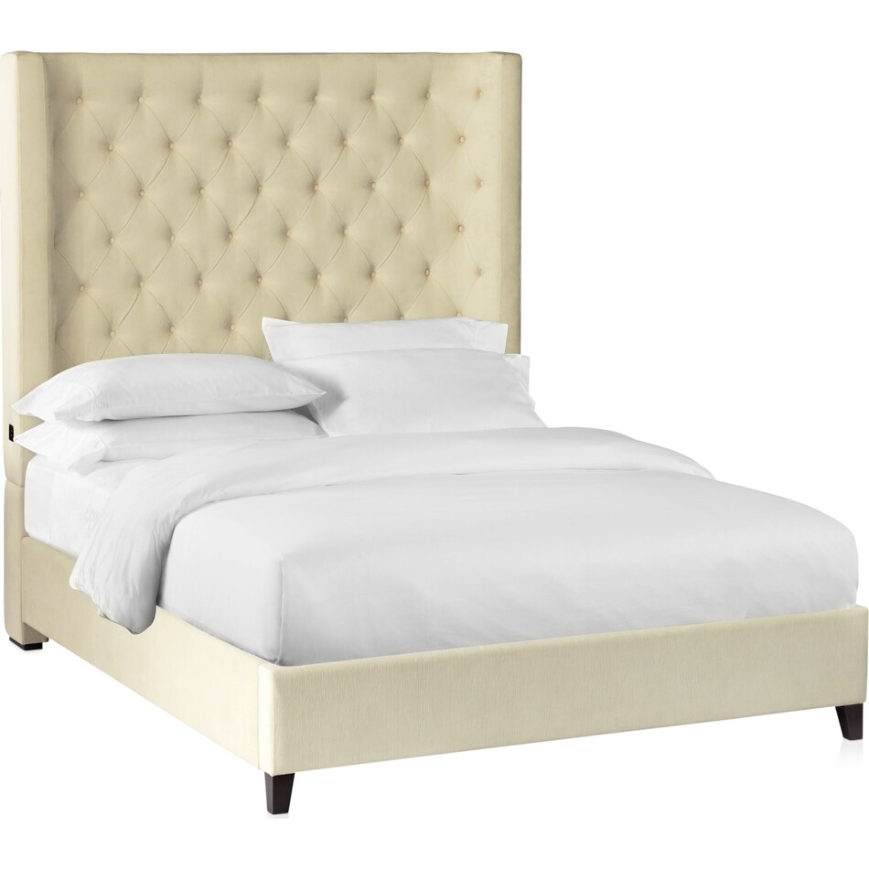 del mar white queen upholstered bed   