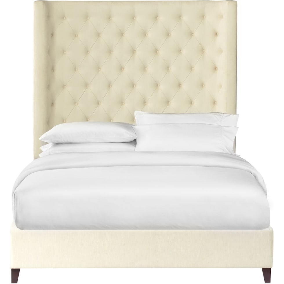 del mar white queen upholstered bed   